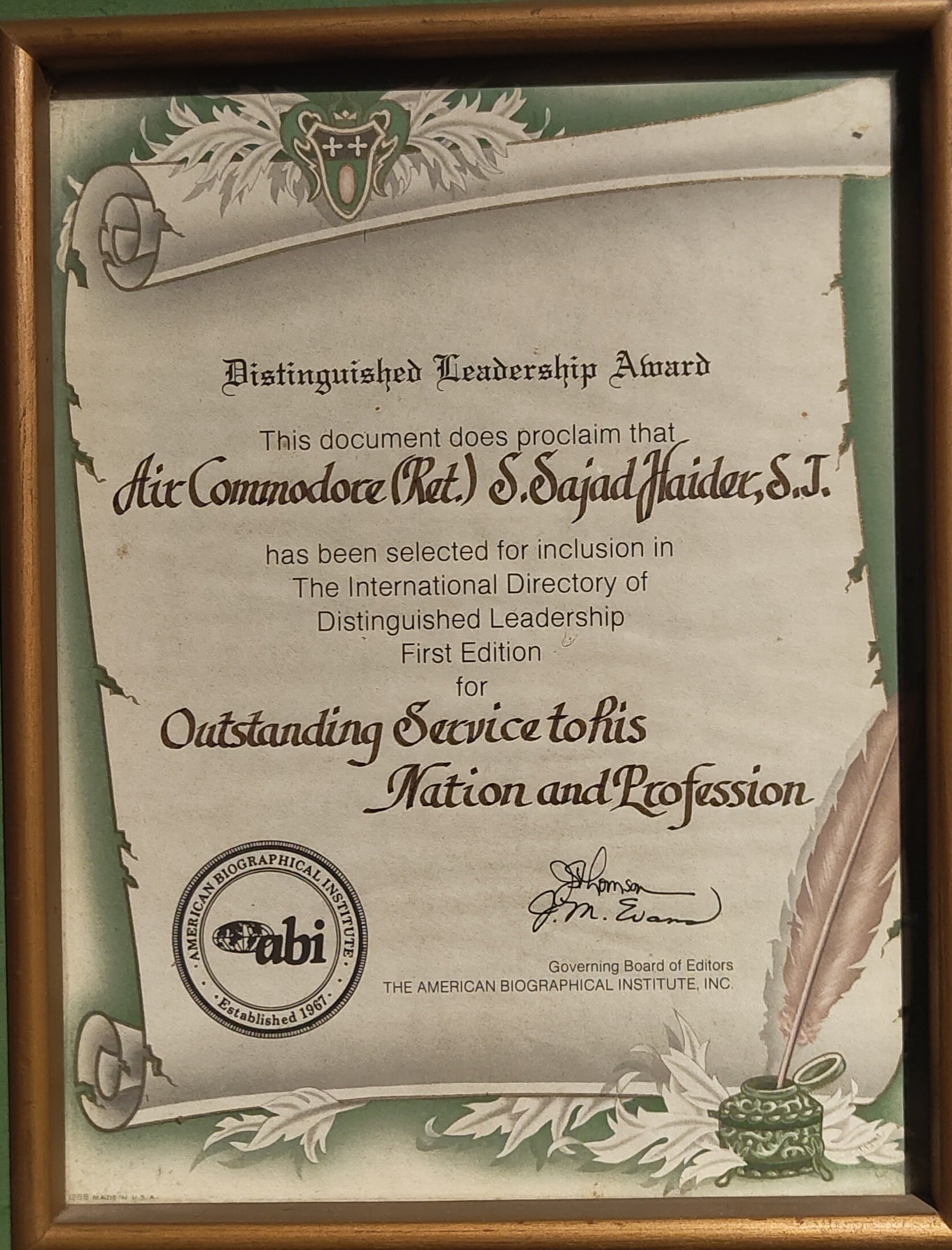 Sajad Haider Military Certificate and Recognition